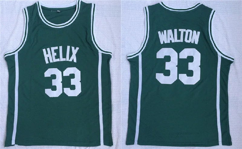 Helix High School 33 Bill Walton Green Basketball Basketball Jersey