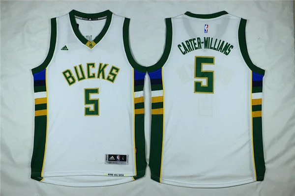 Bucks 5 Michael Carter-Williams White Swingman Basketball Jersey