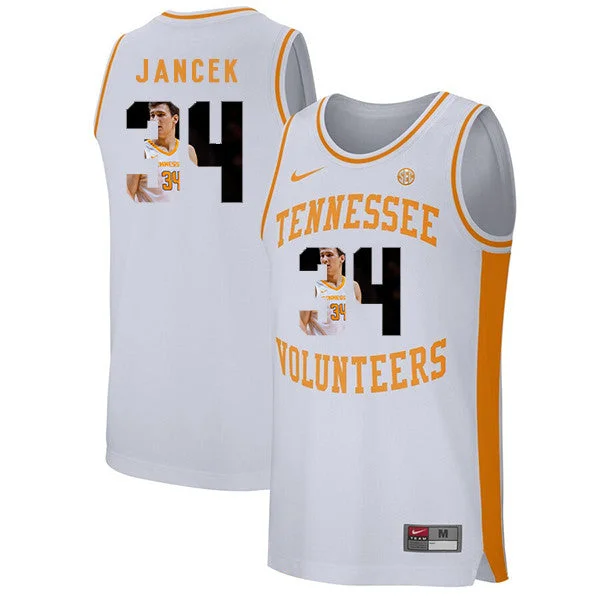 Tennessee Volunteers 34 Brock Jancek White Fashion College Basketball Basketball Jersey