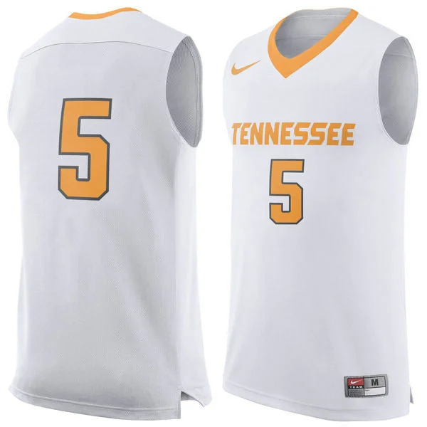 Tennessee Volunteers #5 White Basketball College Basketball Jersey