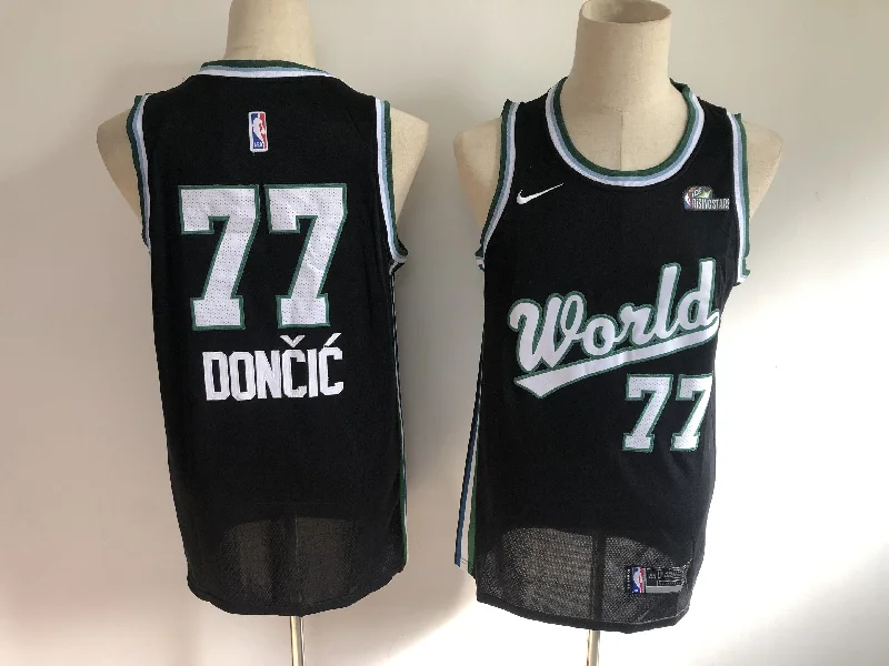 Mavericks 77 Luka Doncic Black Draft Swingman Basketball Jersey