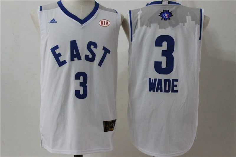 Heat 3 Dwyane Wade White 2016 All Star East Basketball Jersey