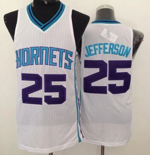 Revolution 30 Hornets #25 Al Jefferson White Stitched Basketball Jersey