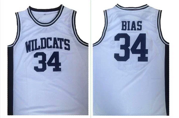 Wildcats High School 34 Len Bias White Basketball Basketball Jersey