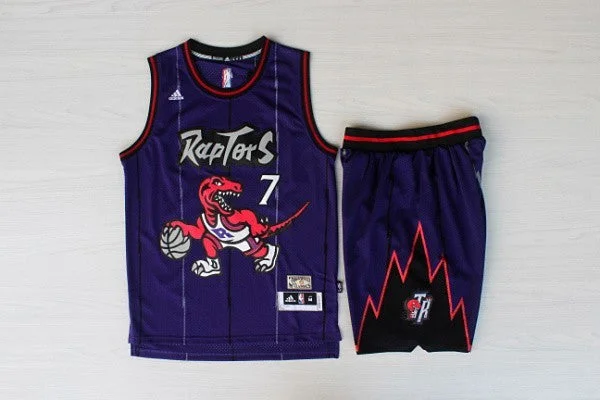 Raptors 7 Lowry Purple Hardwood Classics Basketball Jerseys(With Shorts)