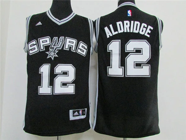 Spurs 12 LaMarcus Aldridge Black New Swingman Basketball Jersey