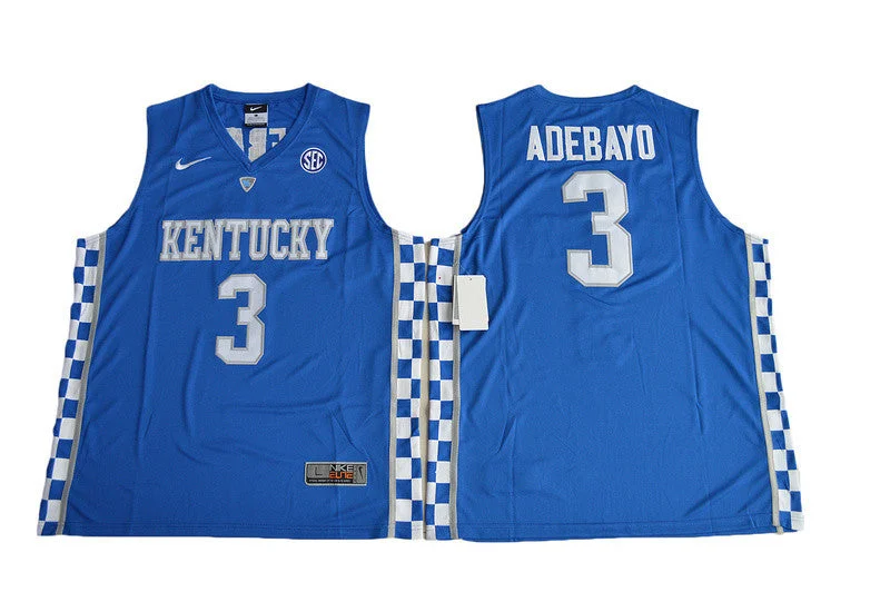 Kentucky Wildcats 3 Edrice Adebayo Blue College Basketball Basketball Jersey