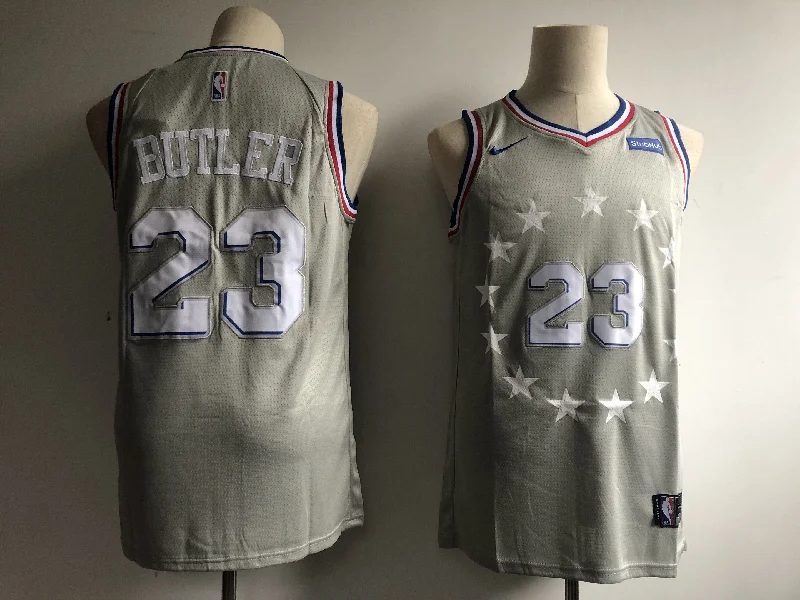 Men's Philadelphia 76ers #23 Jimmy Butler Gray 2018/19 City Edition Swingman Stitched Basketball Jersey