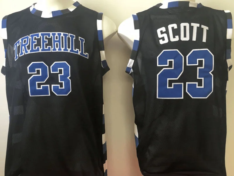 One Tree Hill Ravens 23 Nathan Scott Black College Basketball Basketball Jersey