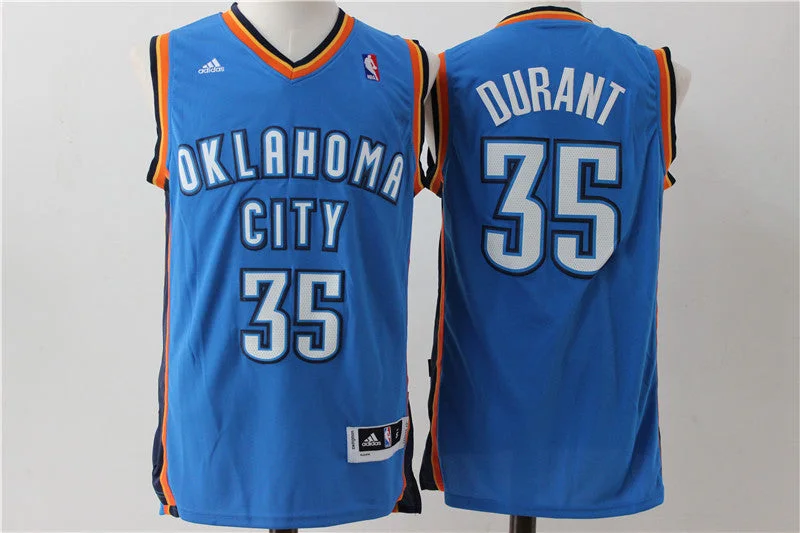 Thunder 35 Kevin Durant Blue Swingman Basketball Jersey