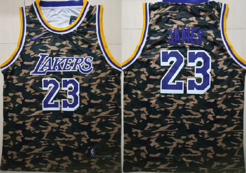 Lakers 23 Lebron James Camo Swingman Basketball Jersey