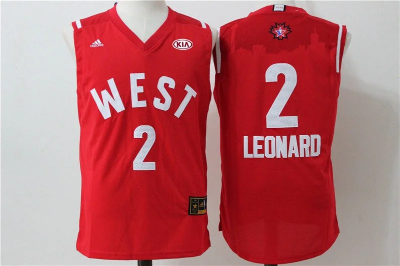 Spurs 2 Kawhi Leonard Red 2016 All Star West Basketball Jersey