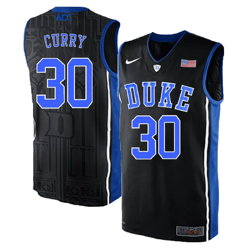 Duke Blue Devils 30 Seth Curry Black Elite College Basketball Basketball Jersey