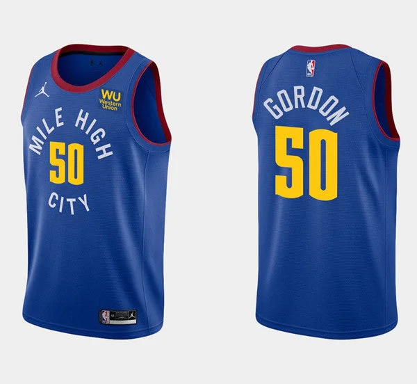 Men's Denver Nuggets #50 Aaron Gordon Blue Stitched Basketball Jersey