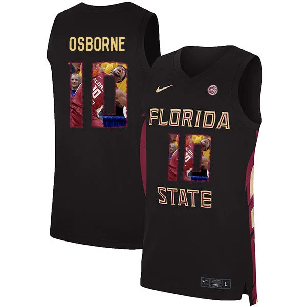 Florida State Seminoles 10 Malik Osborne Black Basketball College Fashion Basketball Jersey