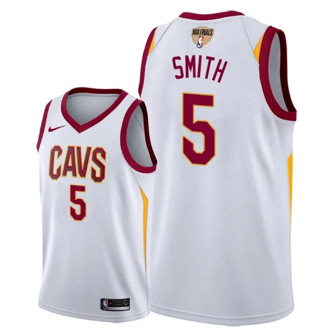 Cavaliers 5 J.R. Smith White 2018 Finals Swingman Basketball Jersey