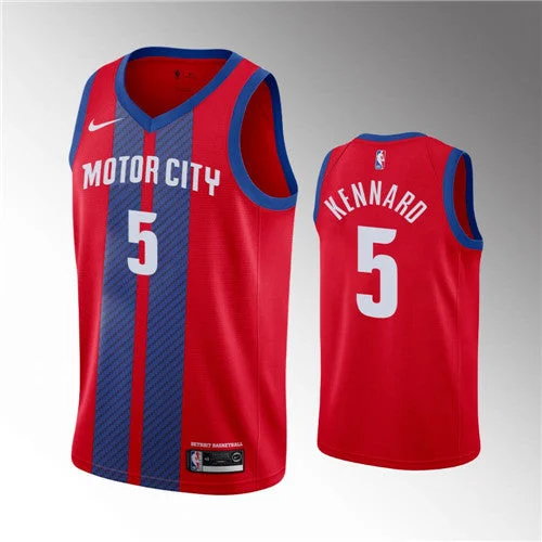 Men's Detroit Piston #5 Luke Kennard Red 2019 City Edition Stitched Basketball Jersey