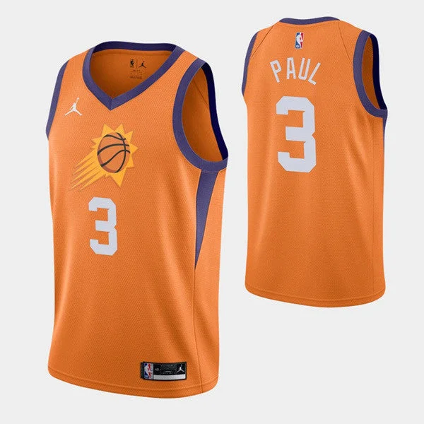 Men's Phoenix Suns #3 Chris Paul Orange Stitched Basketball Jersey