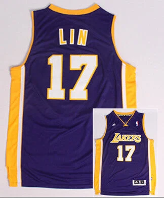 Lakers 17 Lin Purple New Revolution 30 Basketball Jerseys