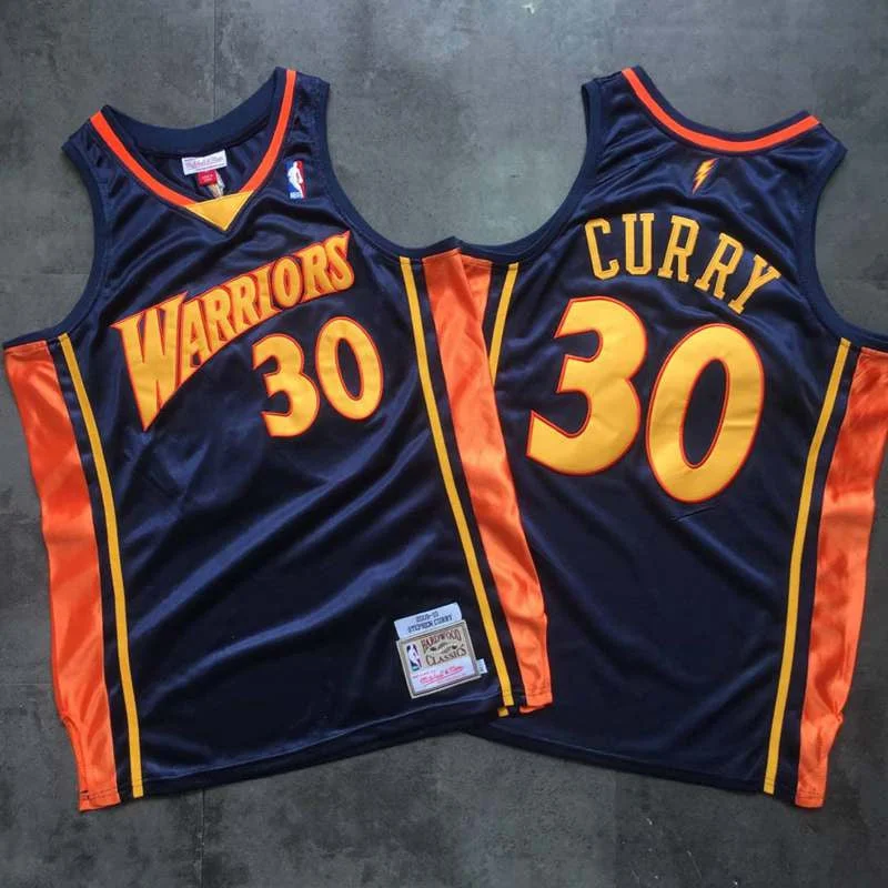 Warriors 30 Stephen Curry Navy 2009-10 Hardwood Classics Basketball Jersey