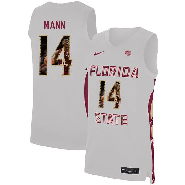 Florida State Seminoles 14 Terance Mann White Basketball College Fashion Basketball Jersey