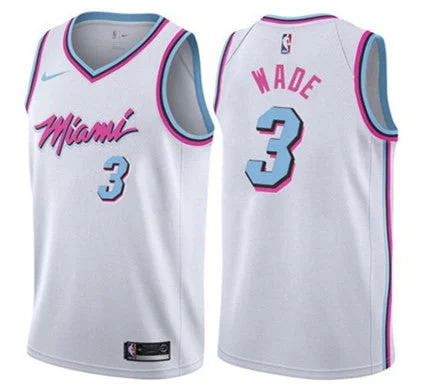 Men's Miami Heat #3 Dwyane Wade Dri-FIT White City Edition Swingman Stitched Basketball Jersey