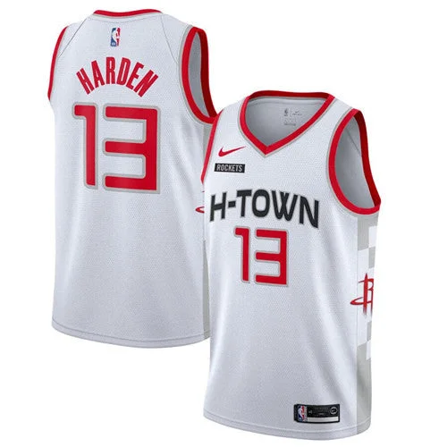 Men's Houston Rockets #13 James Harden White 2019 City Edition Stitched Basketball Jersey