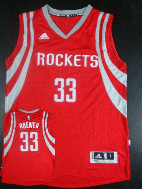 Rockets 33 Brewer Red Hot Printed New Rev 30 Basketball Jersey