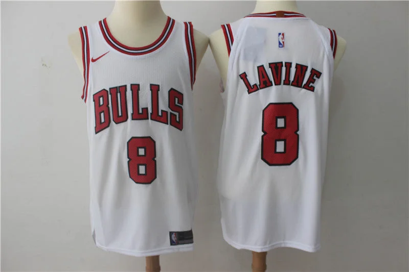 Bulls 8 Zach Lavine White Authentic Basketball Jersey