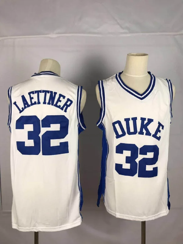 Duke Blue Devils 32 Christian Laettner White College Basketball Basketball Jersey