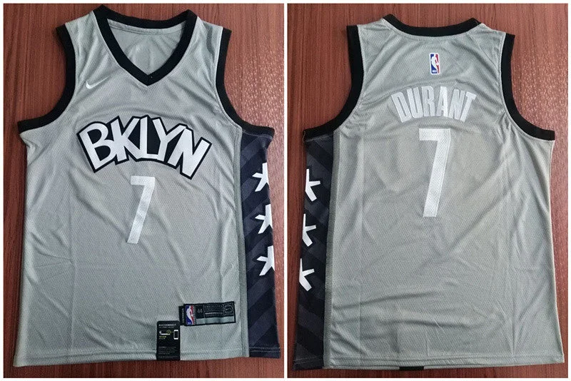 Nets 7 Kevin Durant Gray Swingman Basketball Jersey