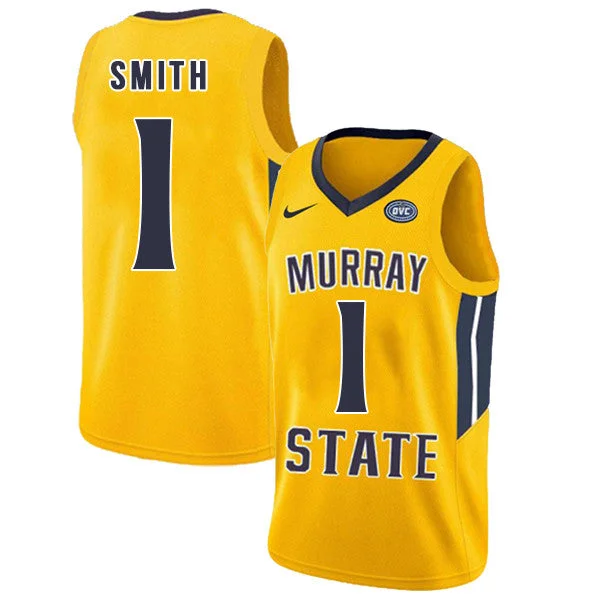 Murray State Racers 1 DaQuan Smith Yellow College Basketball Basketball Jersey