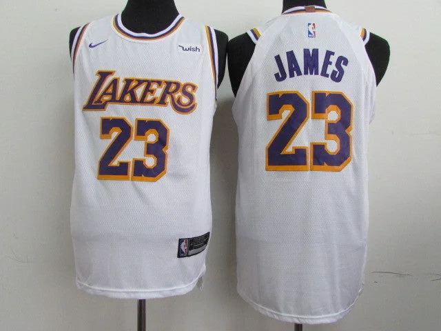 Lakers 23 Lebron James White 2018-19 Authentic Basketball Jersey