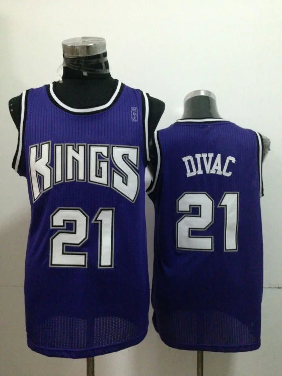 Kings 21 Divac Purple Basketball Jerseys