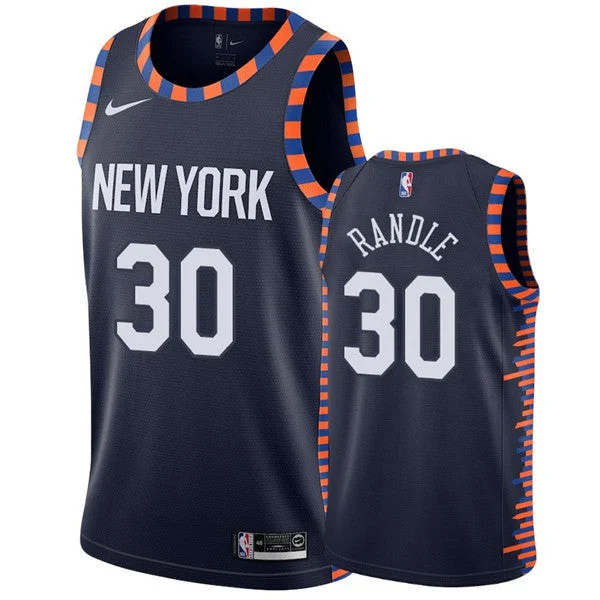 Men's New York Knicks #30 Julius Randle Black Stitched Basketball Jersey