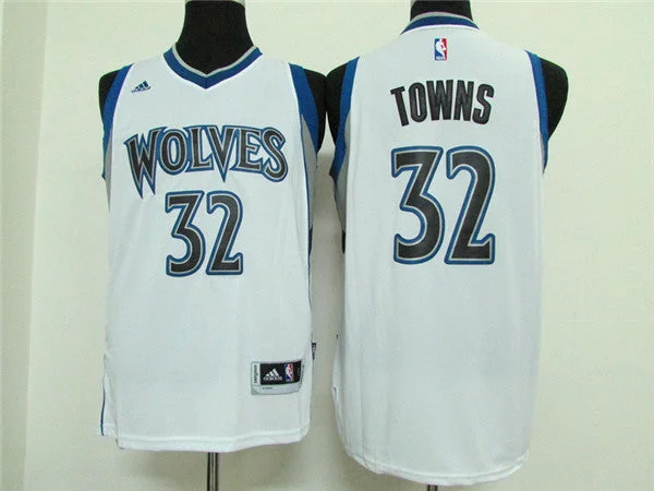 Timberwolves 32 Karl-Anthony Towns White New Swingman Basketball Jersey