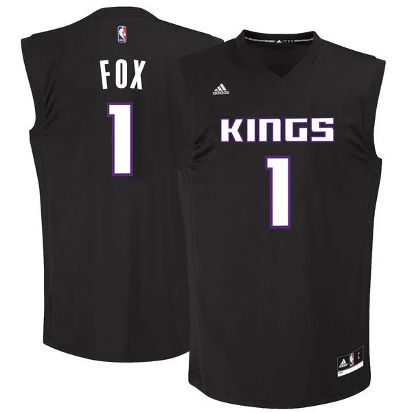 Kings 1 De'Aaron Fox Black 2017 Draft 1 Pick Replica Basketball Jersey