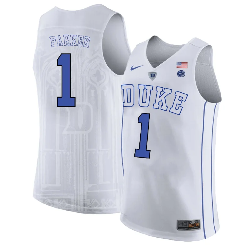 Duke Blue Devils 1 Jabari Parker White College Basketabll Basketball Jersey