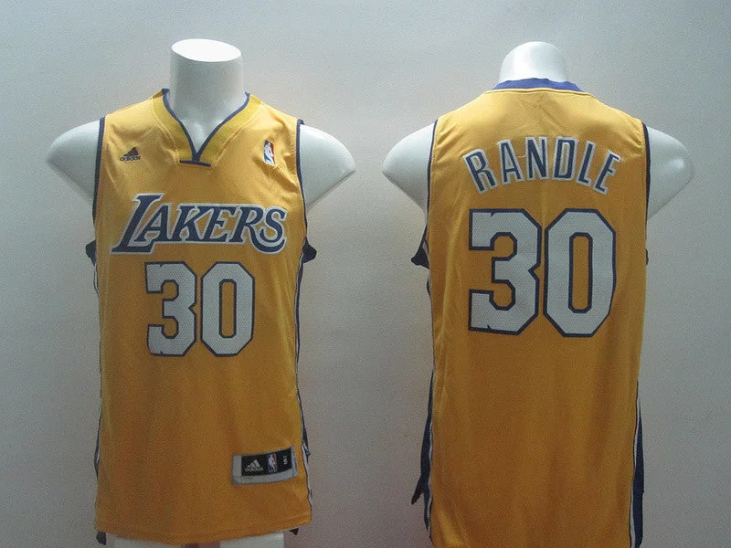 Lakers 30 Randle Yellow New Revolution 30 Basketball Jerseys