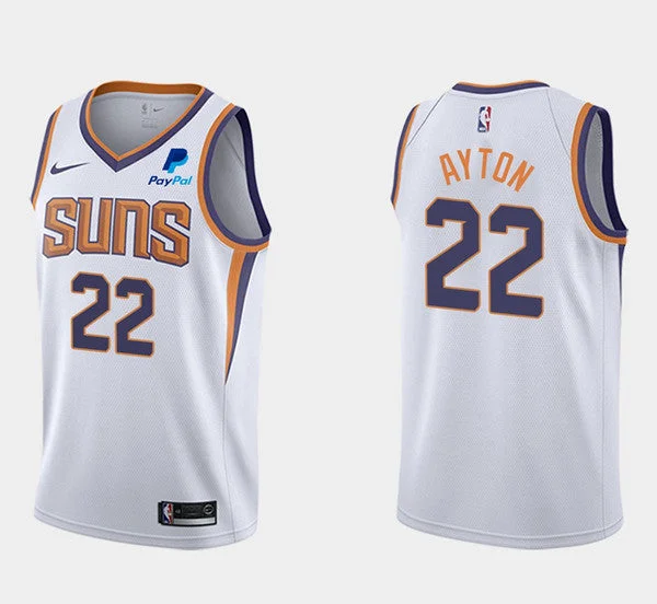 Men's Phoenix Suns #22 Deandre Ayton White Swingman Stitched Basketball Jersey