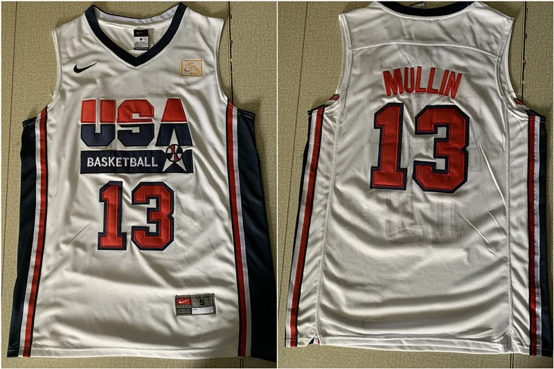 USA Basketball 1992 Dream Team 13 Chris Mullin White Basketball Jersey