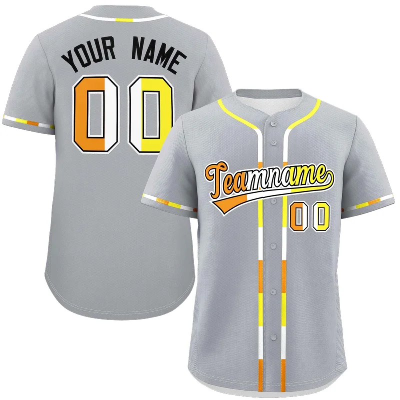 Custom Light Gray Maverique For Pride Month Classic Style Authentic Baseball Jersey