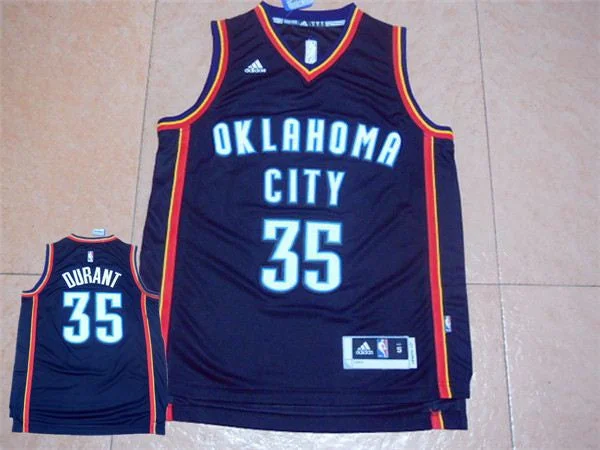 Thunder 35 Kevin Durant Black Swingman Basketball Jersey