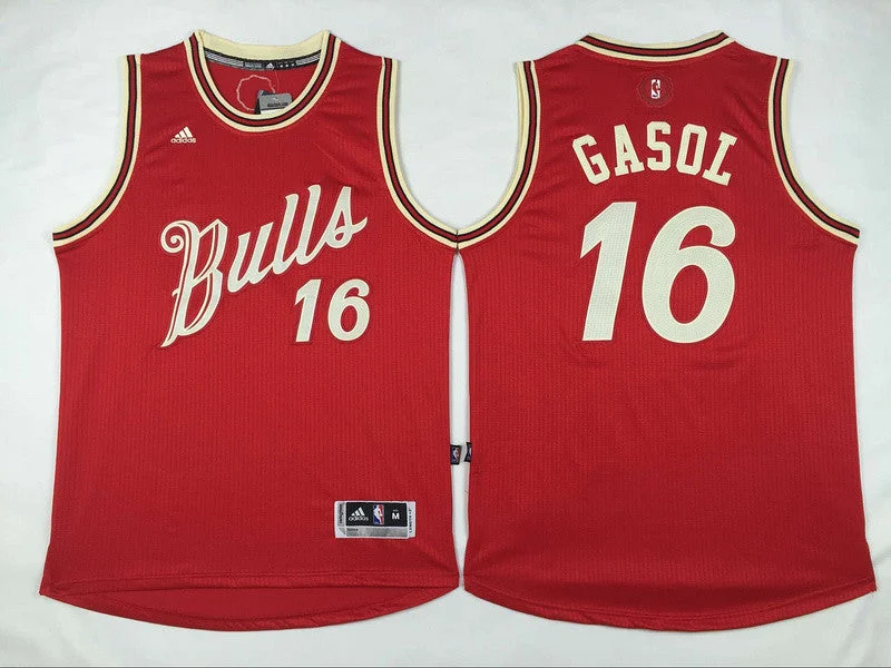 Bulls 16 Pau Gasol Red 2015-16 Christmas Day Swingman Basketball Jersey