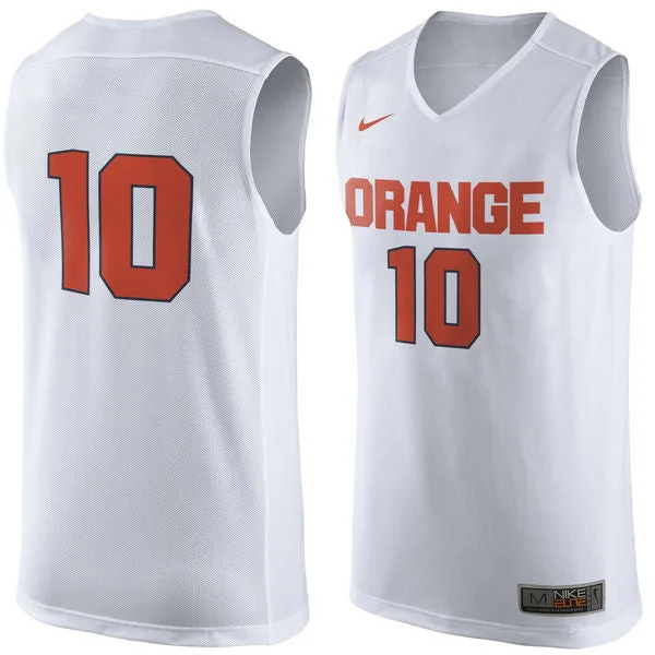 Syracuse Orange #10 White Basketball College Basketball Jersey