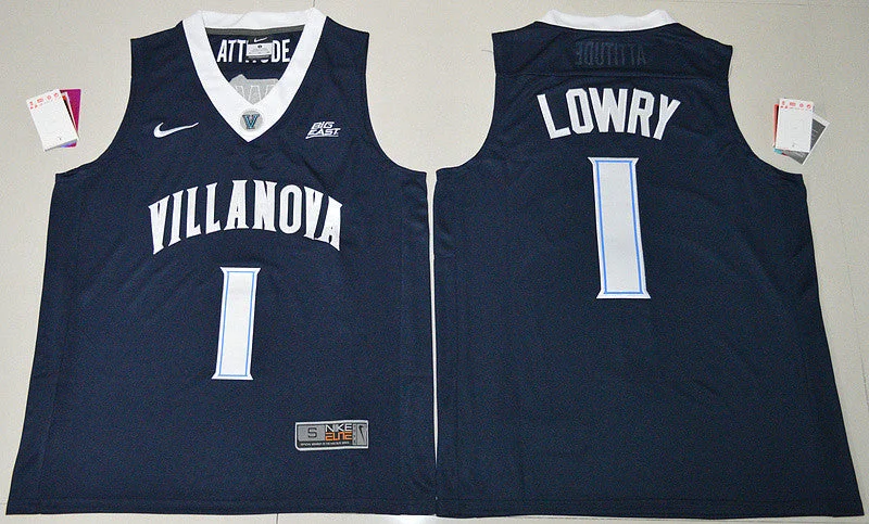 Villanova Wildcats 1 Kyle Lowry Navy College Basketball Basketball Jersey