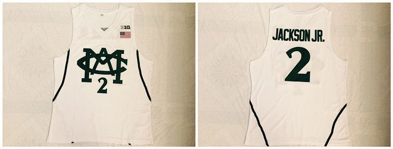 Michigan State Spartans 2 Jaren Jackson Jr. White College Basketball Basketball Jersey