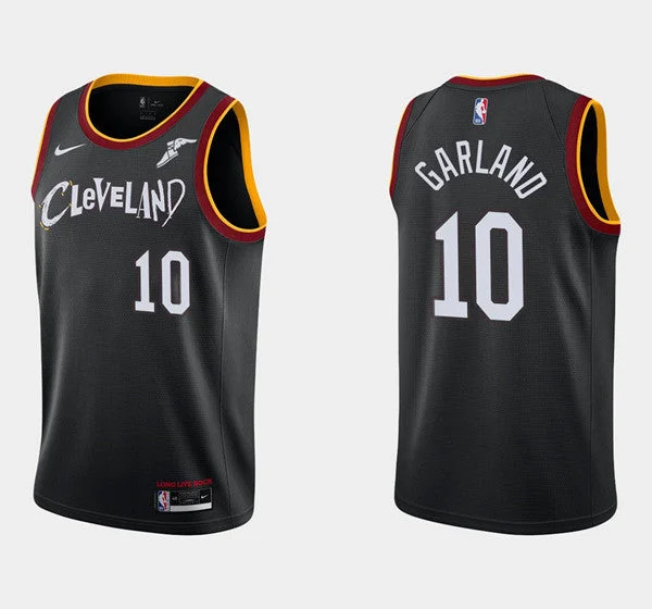 Men's Cleveland Cavaliers #10 Darius Garland Black Stitched Basketball Jersey