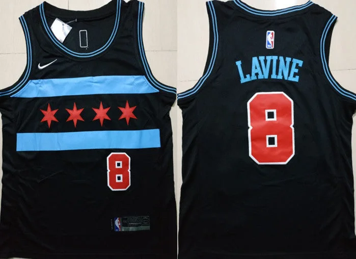 Bulls 8 Zach Lavine Black 2018-19 City Edition Swingman Basketball Jersey