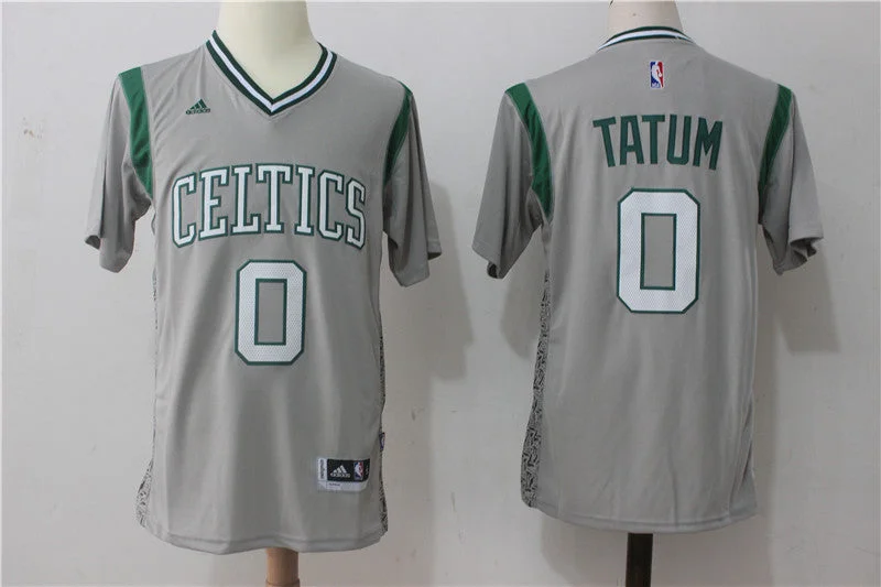 Celtics 0 Jayson Tatum Gray Pride Swingman Basketball Jersey